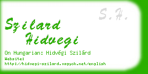 szilard hidvegi business card